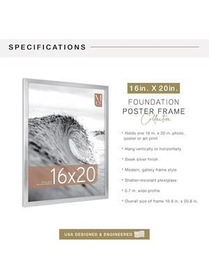 Esplendor Mcs Galeri Vakfı Poster Çerçevesi, Gümüş, 40,6 x 50,8 cm