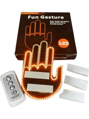 My Best Store Pilli LED Işık Araç Camı Için Uzaktan Kumandalı El Simgesi