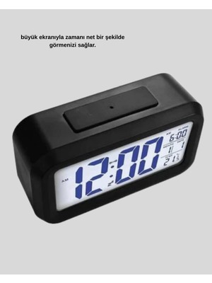 My Best Store Fotoselli Dijital Masa Saati Aydınlatmalı Alarm ve Tarih Göstergeli