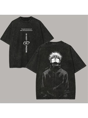 Luliana Baskılı Premium Kalite Yıkama Sokak Stili Oversize T-Shirt