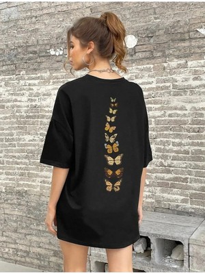 Luliana Baskılı Premium Kalite Yıkama Sokak Stili Oversize T-Shirt