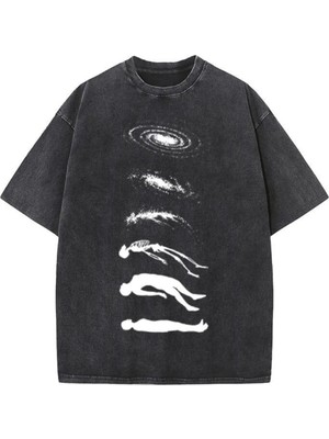 Luliana Baskılı Premium Kalite Yıkama Sokak Stili Oversize T-Shirt