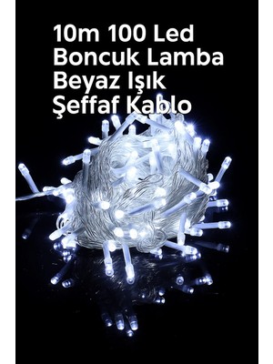 Yenilig 10 Metre 100 LED Boncuk Lamba - Beyaz Işık, Şeffaf Kablo ve Dekoratif Aydınlatma Çok Renkli