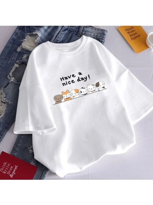 Luliana Baskılı Premium Kalite Yıkama Sokak Stili Oversize T-Shirt