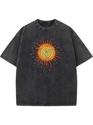 Luliana Baskılı Premium Kalite Yıkama Sokak Stili Oversize T-Shirt