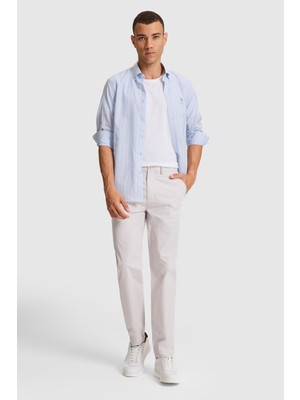 U.S. Polo Assn. Erkek Carrot Fit Açık Gri Kanvas Pantolon 50300546-VR001