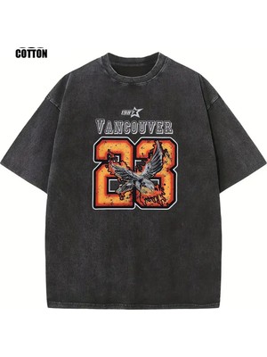 Luliana Baskılı Premium Kalite Yıkama Sokak Stili Oversize T-Shirt