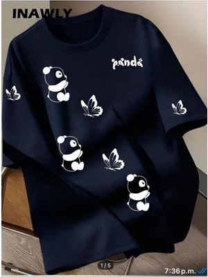 Luliana Baskılı Premium Kalite Yıkama Sokak Stili Oversize T-Shirt