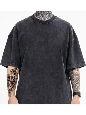 Luliana Baskılı Premium Kalite Yıkama Sokak Stili Oversize T-Shirt