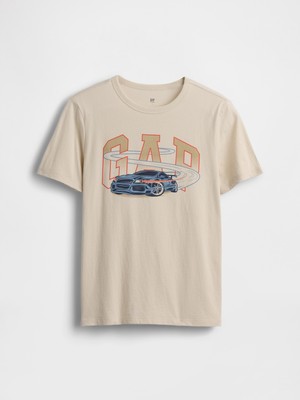Gap Erkek Çocuk Bej Gap Logo T-Shirt