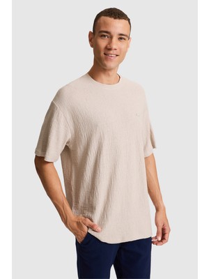 U.S. Polo Assn. Erkek Taş Comfort Fit Bisiklet Yaka Tişört 50322501-VR049