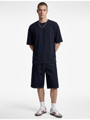 Koton Pamuklu Kısa Kollu Bisiklet Yaka Basic Oversize Tişört