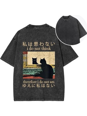 Luliana Baskılı Premium Kalite Yıkama Sokak Stili Oversize T-Shirt