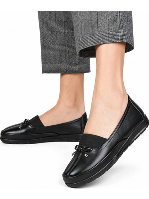 Emil Shoes Kadın Taba Fiyonklu Babet Içi Deri Konforlu Günlük Ayakkabı