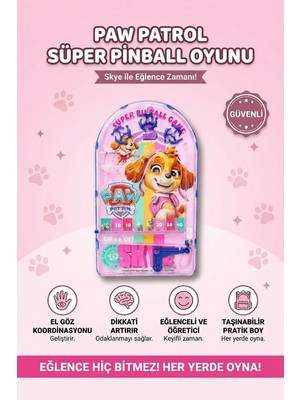 Upstyle Pinball Oyunu Paw Patrol Nostaljik Retro Eğitici El Oyunu Pilsiz 2+ Yaş Çocuk Oyuncak