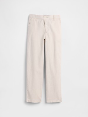 Gap Erkek Çocuk Ekru Relaxed Keten Karışımlı Pantolon