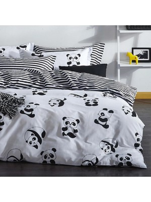 Upstyle Mature Nevresim Seti Çift Kişilik Panda Siyah