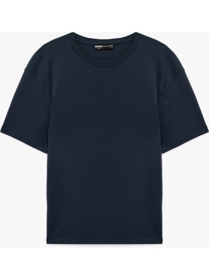 Koton Pamuklu Bisiklet Yaka Kısa Kollu Basic Oversize Tişört