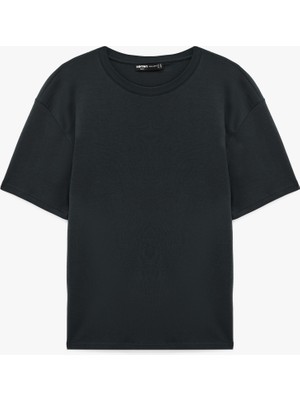 Koton Pamuklu Bisiklet Yaka Kısa Kollu Basic Oversize Tişört
