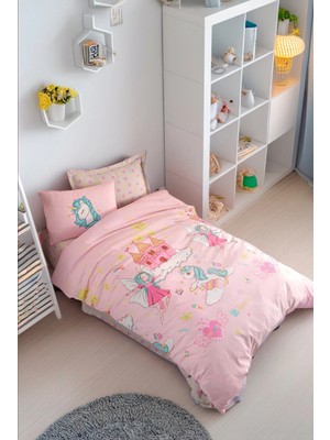 Upstyle Kolay Ütülenir Nevresim Takımı Tek Kişilik Unicorn Dreams Pembe