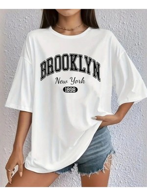 Luliana Baskılı Premium Kalite Yıkama Sokak Stili Oversize T-Shirt