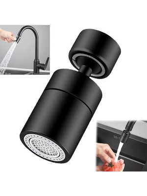 SN-29318 Çift Hız Ayarlı Siyah Musluk Başlığı