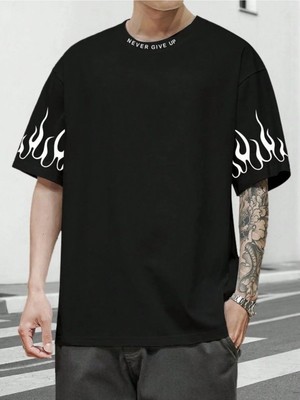 Luliana Baskılı Premium Kalite Yıkama Sokak Stili Oversize T-Shirt