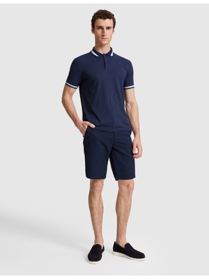 Pierre Cardin Erkek Lacivert Slim Fit Dokuma Şort 50321831-VR033