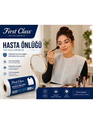 First Class Sıvı Geçirmez Tek Kullanımlık Önlük - Makyaj Önlüğü 2 Rulo