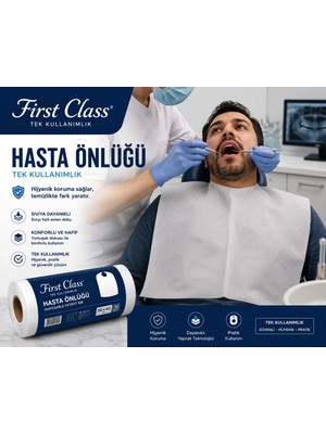 First Class Sıvı Geçirmez Tek Kullanımlık Önlük - Dişçi Önlüğü 25 Rulo