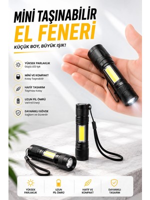 İlkyaz Fashion Işıldak El Feneri Kamp Lambası Mini Taşınabilir Acil Durum Lambası Fener LED Işık