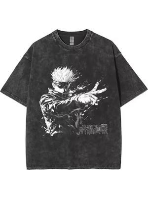Luliana Baskılı Premium Kalite Yıkama Sokak Stili Oversize T-Shirt