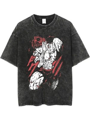 Luliana Baskılı Premium Kalite Yıkama Sokak Stili Oversize T-Shirt