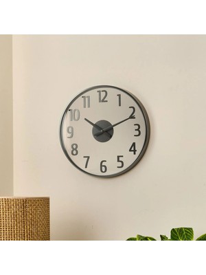 Matmel Deco Anthracite Duvar Saati - Antrasit / Şeffaf - 38 cm