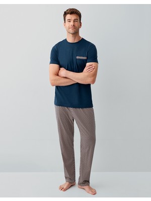 Arnetta Erkek Kısa Kollu Koyu Indigo Pijama Takımı