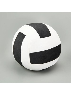 Matmel Soft Voleybol Topu Figürlü Yastık - Siyah / Beyaz - 20 cm