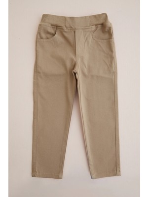 FullaModa Beli Bağcıklı Gabardin Kumaş Unisex Çocuk Pantolon