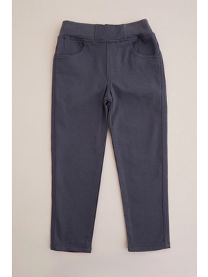 FullaModa Beli Bağcıklı Gabardin Kumaş Unisex Çocuk Pantolon
