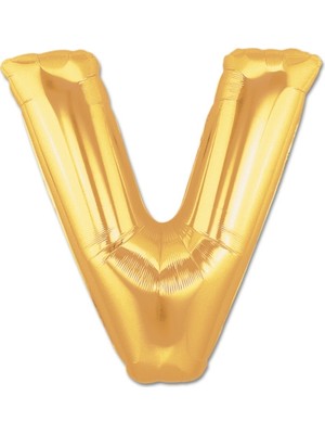 Go İthalat V Harf Folyo Balon Altın Renk  40 Inç (5615)