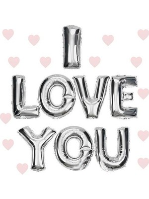 Go İthalat I Love You Folyo Balon Gümüş Renk 35 cm (5615)