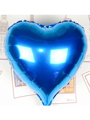 Go İthalat Kalp Uçan Balon Folyo Mavi 80 cm 32 Inç (5615)