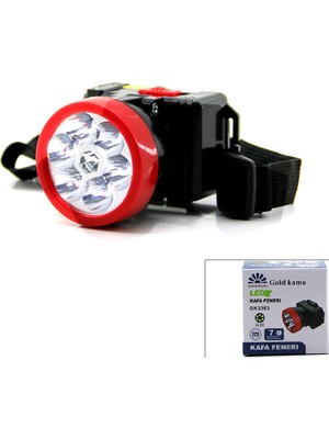 Go İthalat Şarjlı 2W Kafa Lambası Fener 6 LED Fiş Şarjlı Kademe Işık Ayarı (5615)