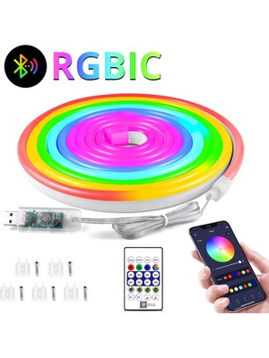 Go İthalat Neon LED Esnek Aydınlatma - Rgb Magıc Smart - 5 Metre Paket IP67 - Uzaktan Kumanda + Uygulama (5615)