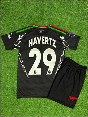 Jabuka Arsenal 2024/25 Yeni Sezon Kai Havertz Deplasman Çocuk Forması 2'li Set (Black)