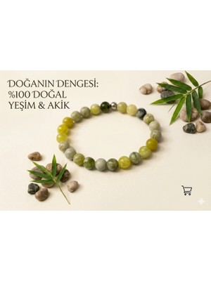 Belirtilmemiş Yeşim & Akik Doğal Taş Bileklik – Doğanın Denge ve Huzur Ikilisi