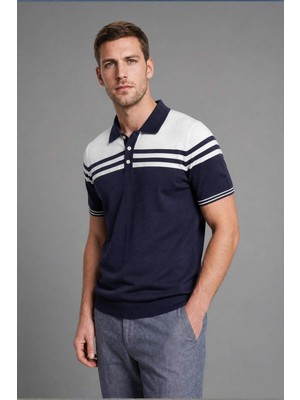 DeFacto Standart Fit Kısa Kollu Polo Lacivert Triko Tişört H7126AX26SM