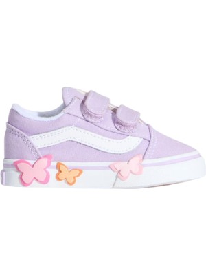 VN000EFHFSF1 Vans Old Skool V Butterfly Bebek Spor Ayakkabı Mor