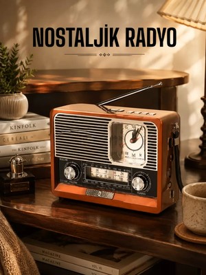 Marsilyan Ahşap Görünümlü Retro Bluetooth Radyo Usb,aux ve Sd Kart Girişli