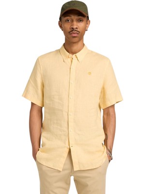 TB0A2DCCA7K1 Timberland Mıll Brook Linen Short Sleeve Shirt Erkek T-Shirt Krem