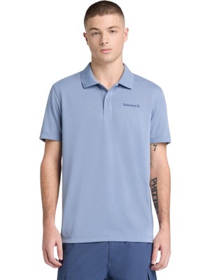 TB0A679BB881 Timberland Quıck-Dry Short Sleeve Polo Erkek T-Shirt Mavi